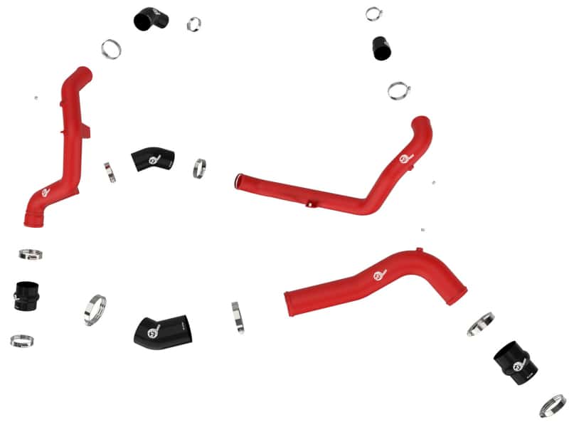 aFe — aFe 22-23 Ford Explorer BladeRunner Aluminum Hot and Cold Charge Pipe Kit - Red
Charge Pipe Kit - view 2