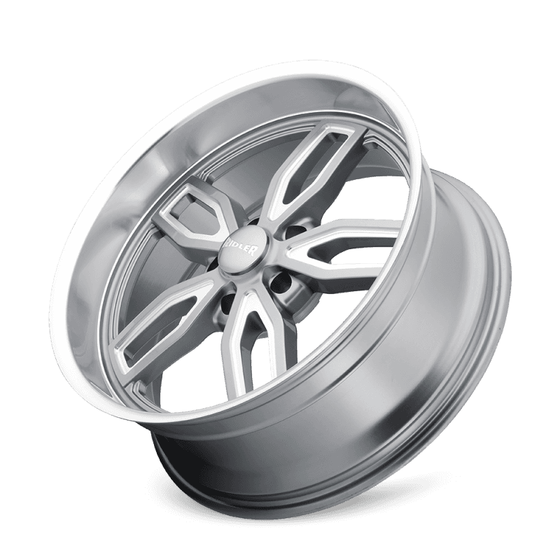Ridler Wheels — Ridler 608 20x10 / 5x114.3 BP / 0mm Offset / 72.62mm Hub Gloss Grey Milled Wheel - view 3