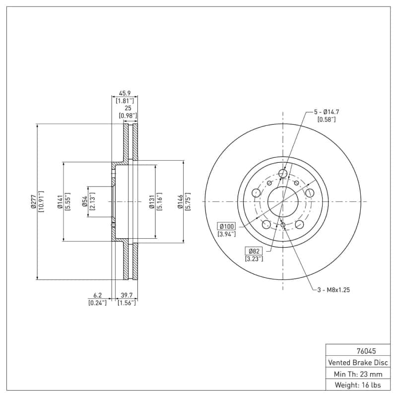 DFC — DFC 90-93 Toyota Celica Front Brake Rotor
DFC Brake Rotor - view 6