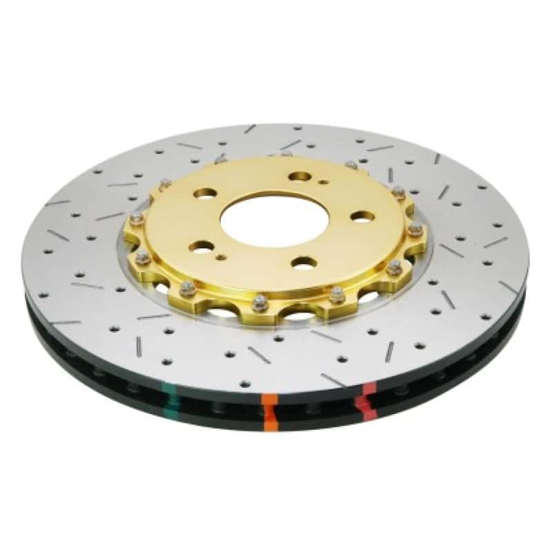 DBA — DBA 08-17 Mitsubishi Evo X Front Drilled & Slotted 5000 Series 2 Piece Rotor w/ Gold Hat
Brake Rotor - view 1