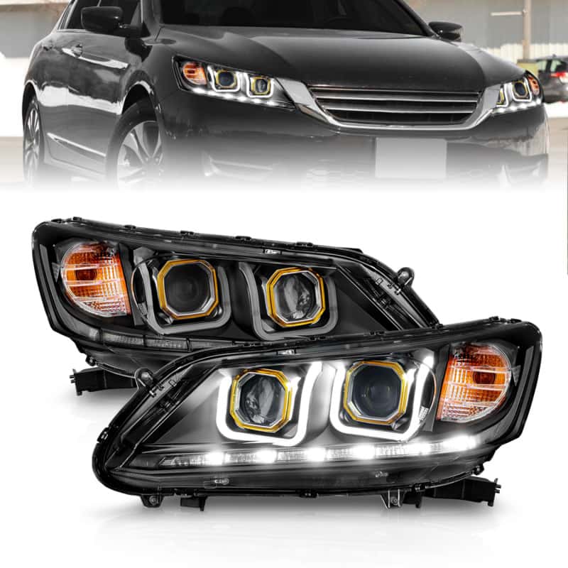 ANZO — ANZO 2013-2015 Honda Accord (4dr ONLY) Projector Headlights w/ U-Bar Black
Head Light Set
HdLtSet - view 8