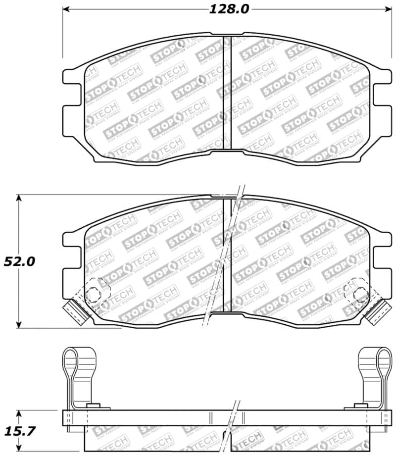 Stoptech — StopTech Performance 4/89-99 Mitsubishi Eclipse GST Front Brake Pads
Sprt Brk Pad W/Hdwr - view 2