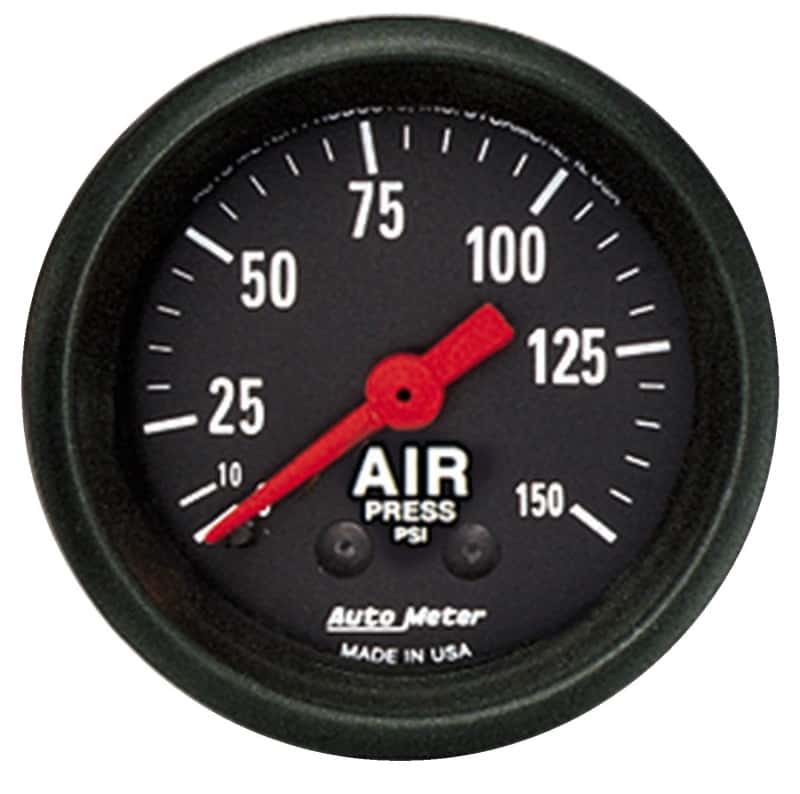 AutoMeter — Autometer Z Series 52mm 0-150 PSI Mechanical Air Pressure Gauge
GA 2" AIR 150PSI M Z - view 1