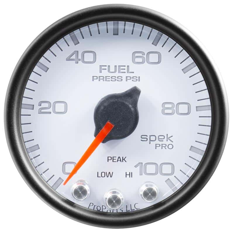AutoMeter — Autometer Spek-Pro Gauge Fuel Press 2 1/16in 100psi Stepper Motor W/Peak & Warn Wht/Blk
GA 2" FP 100 WCB SPK - view 2