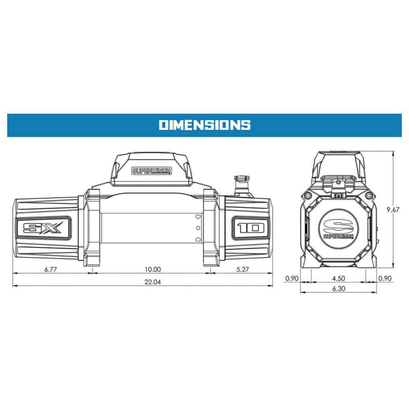 Superwinch — Superwinch 10000 LBS 12V DC 3/8in x 80ft Synthetic Rope SX10SR Winch - Semi Gloss Black
Winch - view 22