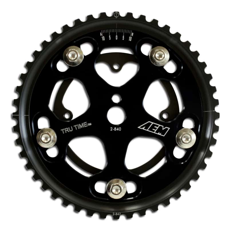 AEM — AEM 4G63/T Black Tru-Time Cam Gear
Adjustable Cam Gear
Tru-Time Cam Gear - view 1