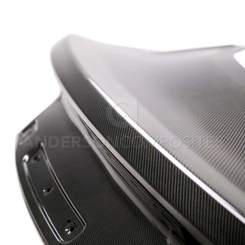 Anderson Composites — Anderson Composites 15-18 Ford Mustang Type-OE Double Sided Carbon Fiber Decklid - view 4