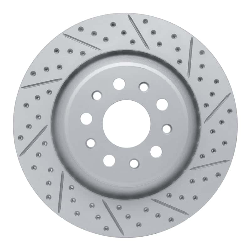 R1 Concepts — R1 17-24 Maserati Ghibli Rear Right Drilled & Slotted Geo-Carbon Rotor - view 1