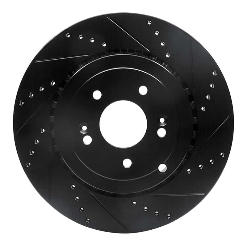 R1 Concepts — R1 18-25 Genesis G70 Rear Right Drilled & Slotted Black Brake Rotor
R1 Brake Rotor Drill - view 1