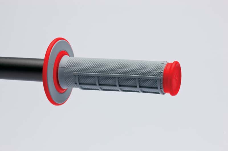 Renthal — Renthal MX Dual Compound Grips 1/2 Waffle - Grey/ Red - view 1