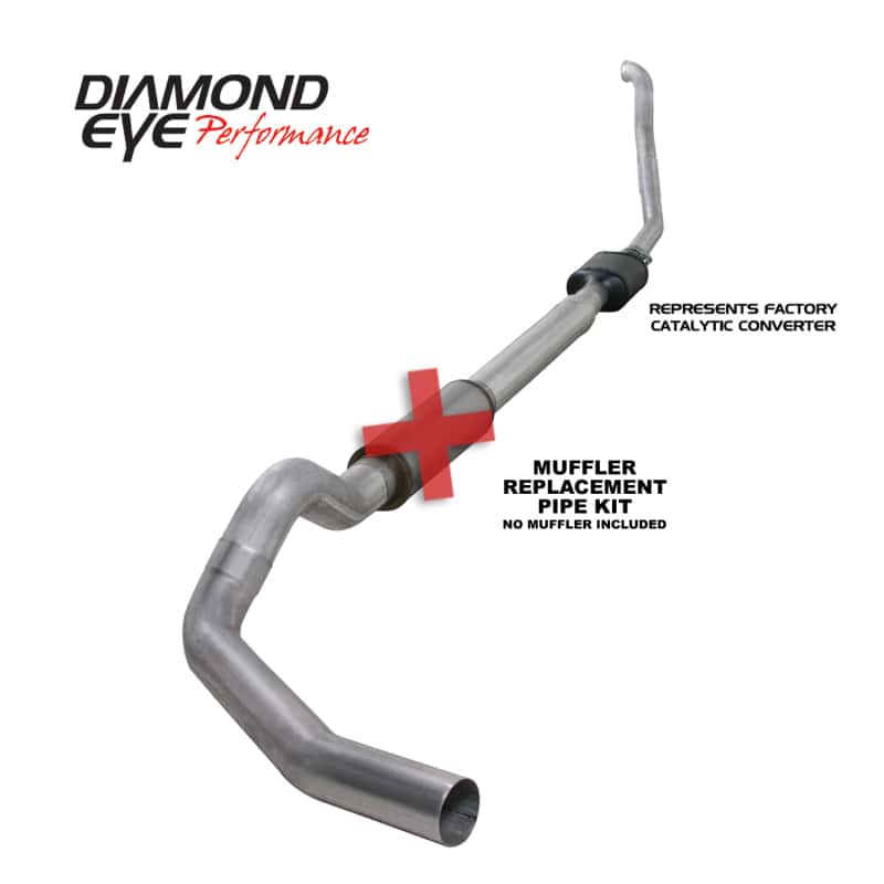 Diamond Eye Performance — Diamond Eye KIT 5in TB MFLR RPLCMENT PIPE SGL ALUM 94-97 5 7 3L F250/F350 PWRSTROKE NFS W CARB STDS
KIT; 5in.; TB MRP SG - view 1