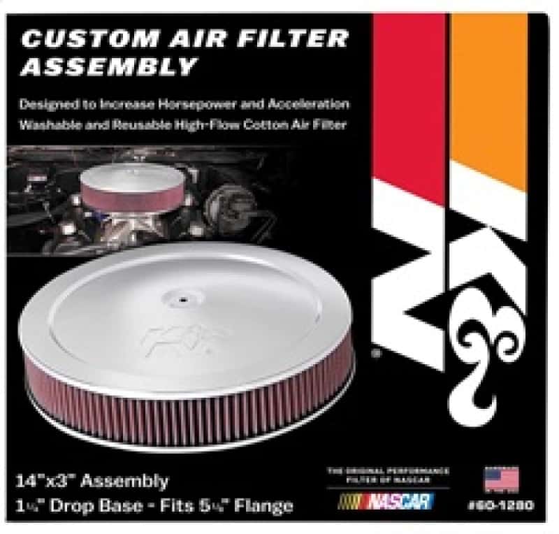 K&N Engineering — K&N 14in Red Custom Air Cleaner Assembly - 5.125in ID x 14in OD x 2.75in H x 1.25in Drop Base
Round Air Filter Ass
Air Filter Assembly - view 6