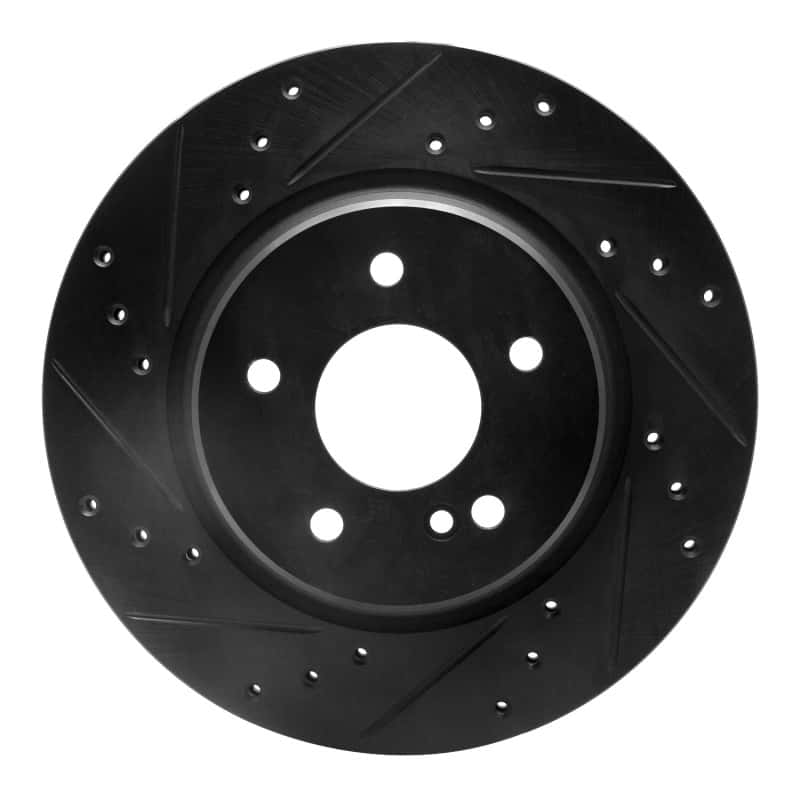 R1 Concepts — R1 98-09 Chrysler Crossfire Rear Left Drilled & Slotted Black Brake Rotor
R1 Brake Rotor Drill - view 1