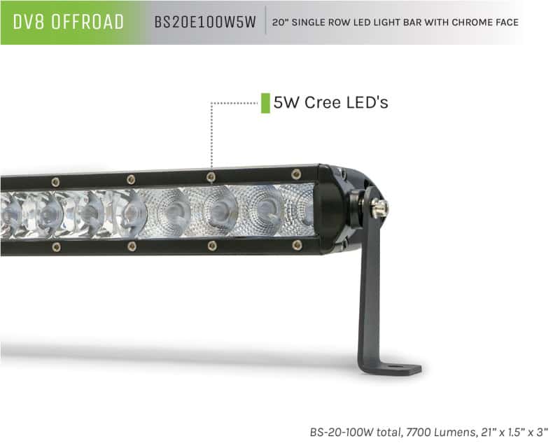 DV8 Offroad — DV8 Offroad SL 8 Slim 20in Light Bar Slim 100W Spot 5W CREE LED - Black
LED Light Bar - view 7