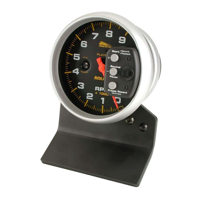 AutoMeter — Autometer Pro-Cycle Gauge Tach 5in 9K Rpm Pedestal W/ Rpm Playback Black
5" 9KRPM PLBK PC BLK - view 2