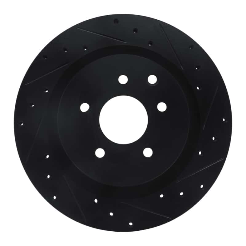 R1 Concepts — R1 03-08 Infiniti G35 Rear Right Drilled & Slotted Black Brake Rotor
R1 Brake Rotor Drill - view 1