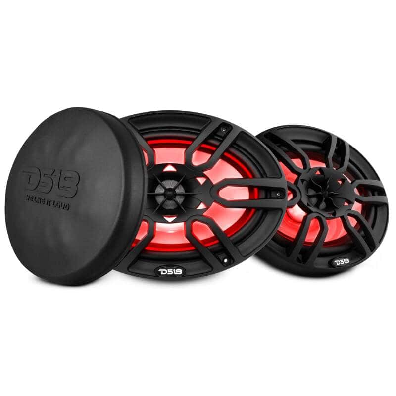 DS18 — DS18 NXL Series Coaxial Marine Speaker w RGB Lights 6x9in 2-Way 125 Watts RMS 4 ohm Black w Cover - view 2