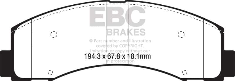 EBC — EBC 2018+ Ford F-150 2.7L Twin Turbo (2WD) Greenstuff Front Brake Pads
Disc Brake Pad - view 1