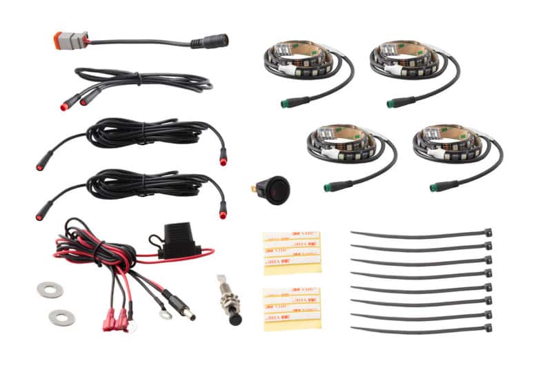 Diode Dynamics — Diode Dynamics RGBW Engine Bay Strip Kit 4pc Multicolor - view 1