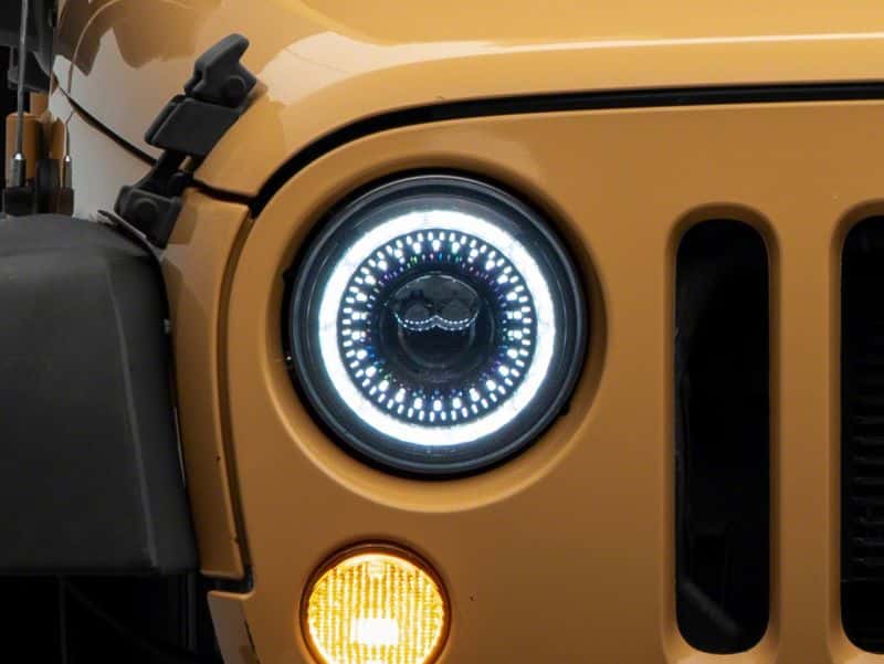Raxiom — Raxiom 07-18 Jeep Wrangler JK Axial Series 7-In Dragon Eye LED Headlights- Blk Housing (Clear Lens)
Headlights - view 9