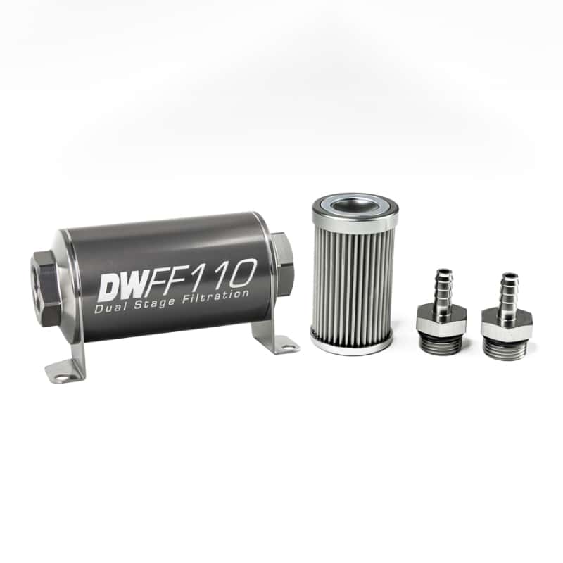 DeatschWerks — DeatschWerks Stainless Steel 5/16in 10 Micron Universal Inline Fuel Filter Housing Kit (110mm)
Filtration - view 2