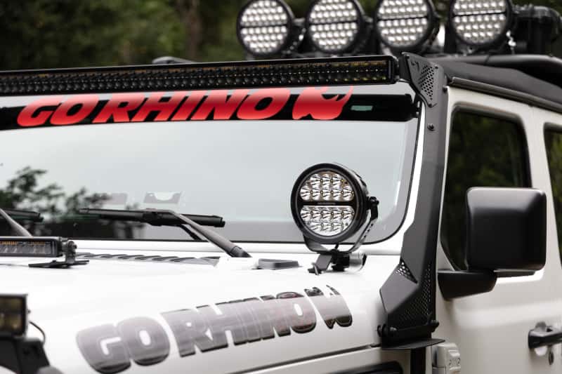 Go Rhino — Go Rhino Xplor Blackout Series Round LED Spot Light Beam w/DRL (Surface/Thread Stud Mnt) 7in. - Blk
BLK-SpotLight W/ DRL - view 3