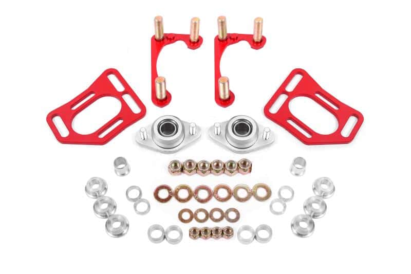 BMR Suspension — BMR 90-93 Fox Mustang Caster Camber Plates - Red - view 2