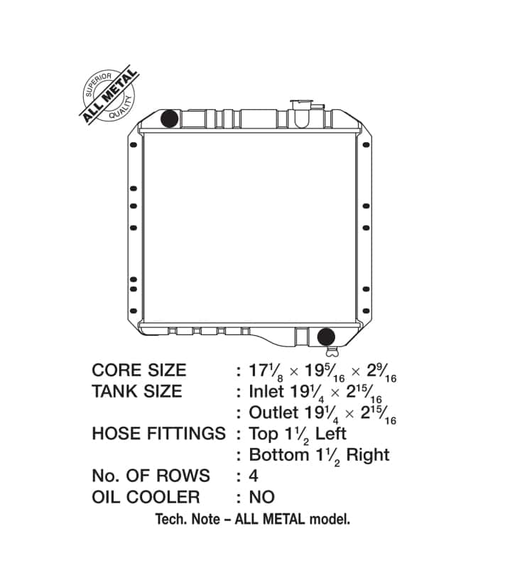 CSF — CSF 70-80 Toyota Landcruiser 3.9L/4.2L Heavy Duty 4 Row All Metal Radiator
CSF Radiator - view 5
