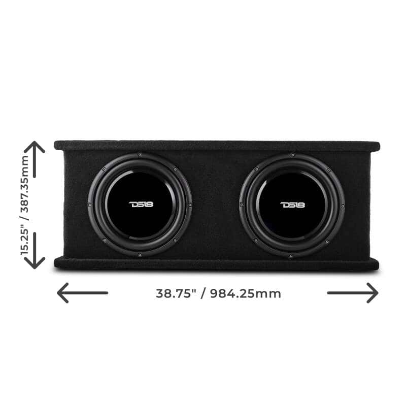 DS18 — DS18 Dual 12in Shallow Subwoofer and Enclosure 700 Watts RMS Sealed Black Carpet - view 7