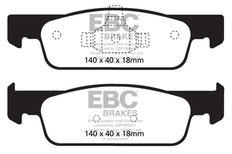 EBC — EBC 2016-2017 Smart Fortwo 0.9L Turbo Yellowstuff Front Brake Pads
Disc Brake Pad - view 2