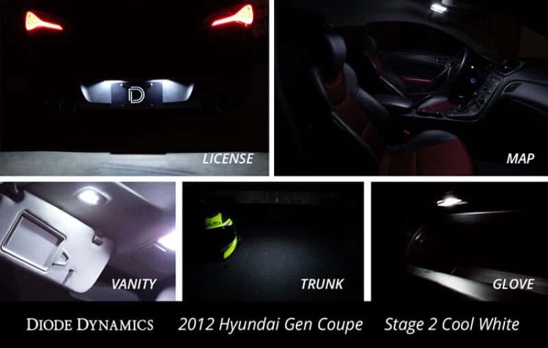 Diode Dynamics — Diode Dynamics 10-16 Hyundai Genesis Coupe Interior Kit Stage 2 - Red - view 5