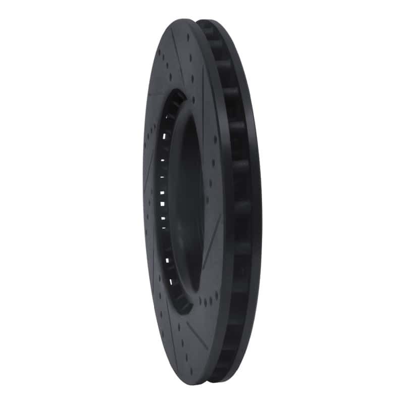 R1 Concepts — R1 03-08 Infiniti G35 Front Left Drilled & Slotted Black Brake Rotor
R1 Brake Rotor Drill - view 4