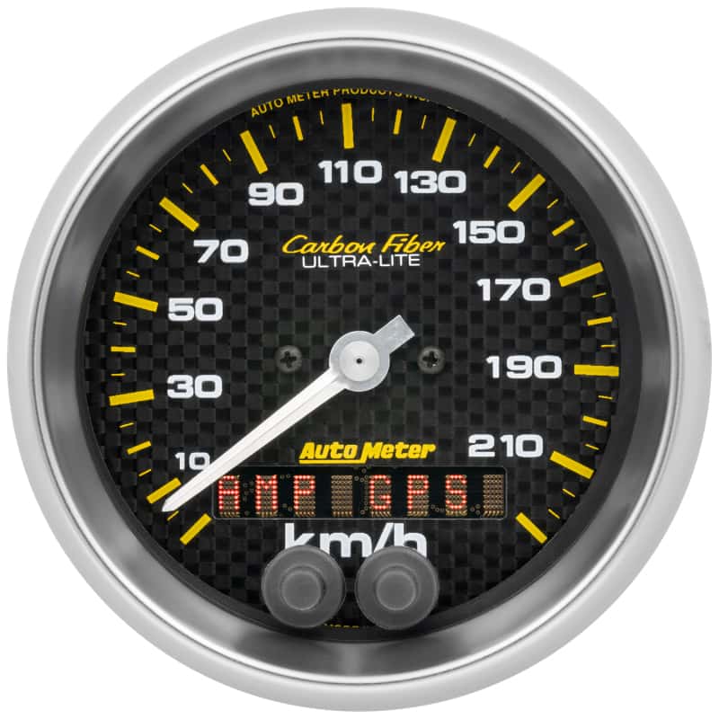 AutoMeter — Autometer Carbon Fiber 3-3/8in. 0-225KM/H (GPS) Speedometer Gauge
GA 3.4" SPD GPS K CF - view 1