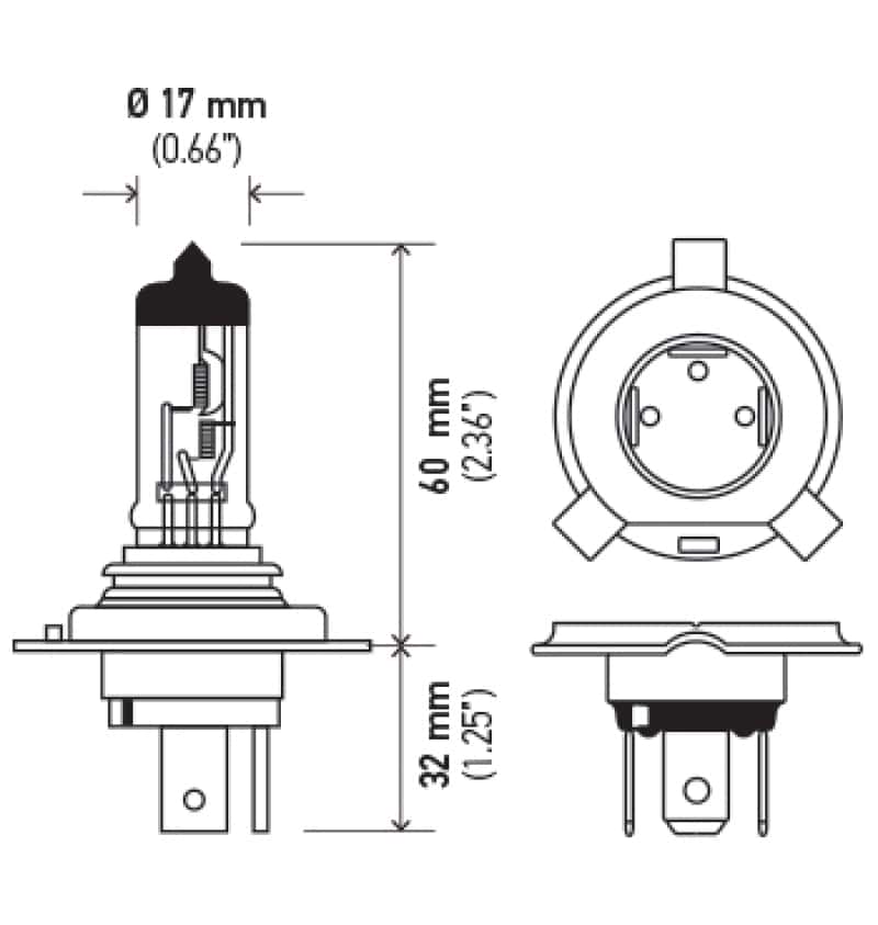 Hella — Hella Optilux H4 12V / 60/55W XY Xenon Yellow Bulb
H4 Halogen Bulb
Bulb - view 6