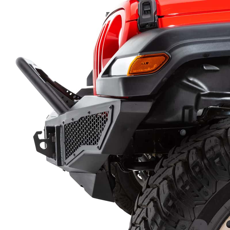 Go Rhino — Go Rhino 07-20 Jeep Wrangler JL/JLU/JK/JKU/Gladiator JT Rockline Full Width Bumper w/ Overrider
Rockline Bumper (F) - view 5