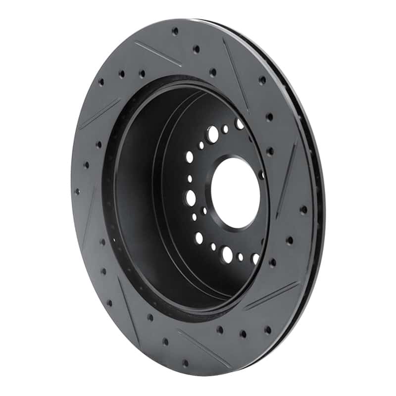 R1 Concepts — R1 92-00 Lexus LS400 Rear Left Drilled & Slotted Black Brake Rotor
R1 Brake Rotor Drill - view 4