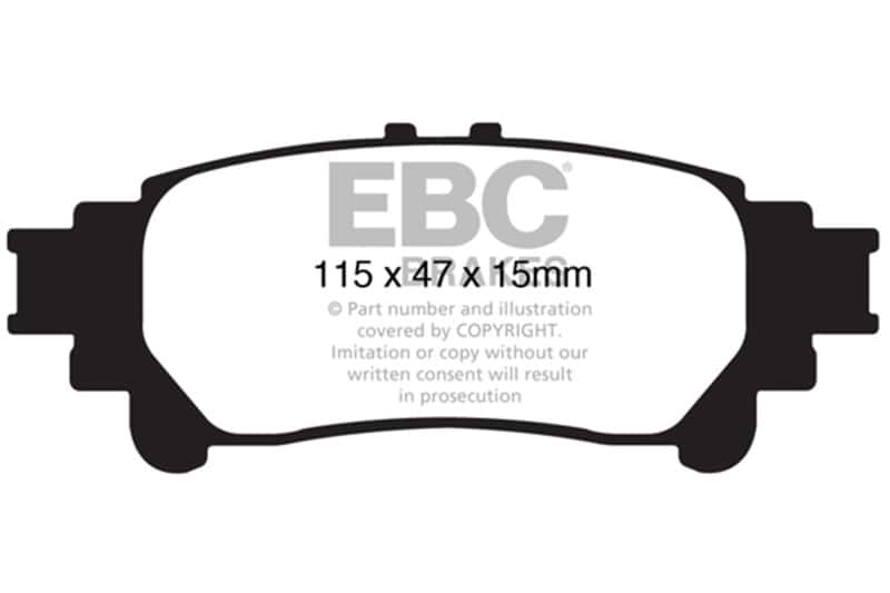 EBC — EBC 13+ Lexus GS350 3.5 RWD Ultimax2 Rear Brake Pads
Disc Brake Pad - view 1