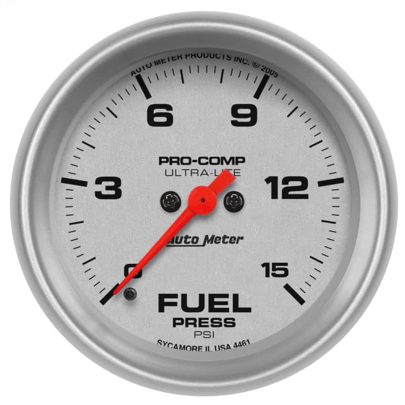AutoMeter — Autometer Ultra-Lite 2-5/8in 15psi Fuel Pressure Gauge - Digital Stepper Motor
2-5/8in FUEL PRESS - view 1