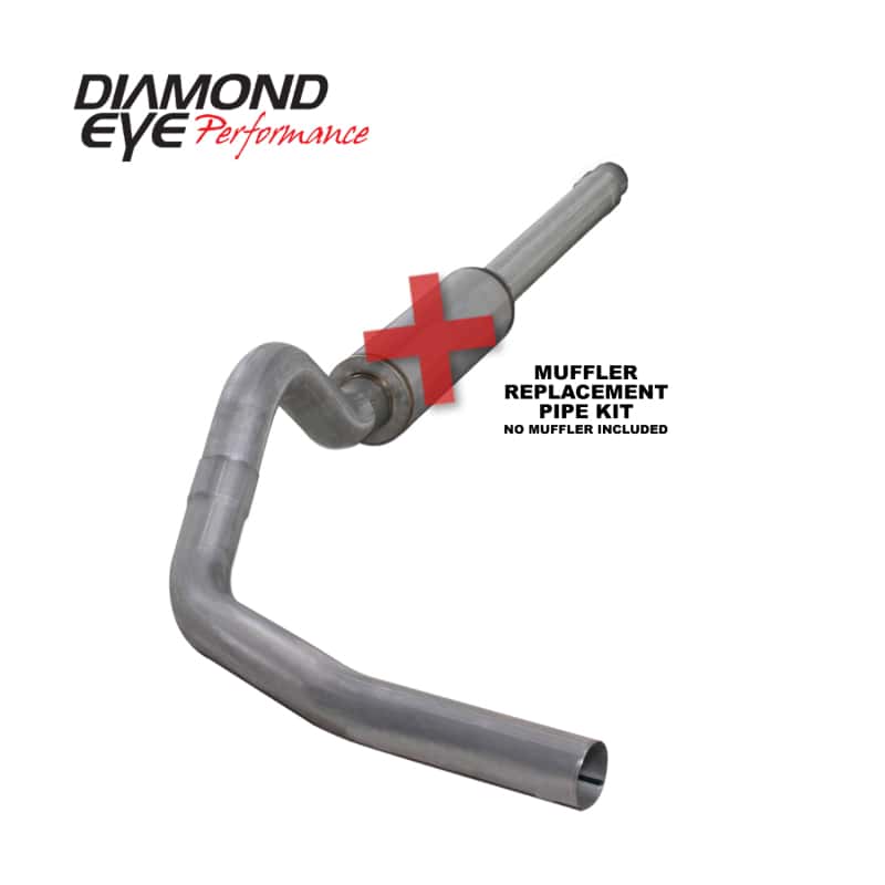 Diamond Eye Performance — Diamond Eye KIT 4in Catback MFLR RPLCMENT PIPE Single AL: 94-97 FORD 7.3L F250/F350 PWRSTROKE
KIT; 4in.; CB MRP SG - view 2
