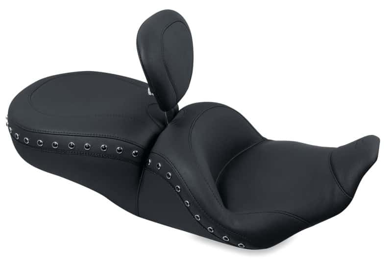 Mustang Motorcycle — Mustang 97-07 Harley Rd King,06-07 Str Glide,00-05 Eagle Lowdown 1PC Seat w/DBR Black Pearls - Black - view 1