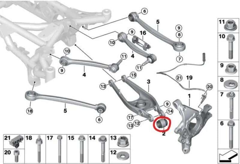 SPL Parts — SPL Parts 04-19 BMW 3 Series/4 Series (E9X/F3X/F8X) Rear Lower Control Arm Knuckle Bushing
Control Arm Bushing - view 3