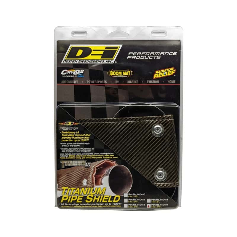 DEI — DEI Pipe Shield w/Stainless Steel Clamps - 4in x 12in - Titanium
Exhaust Heat Shield - view 4