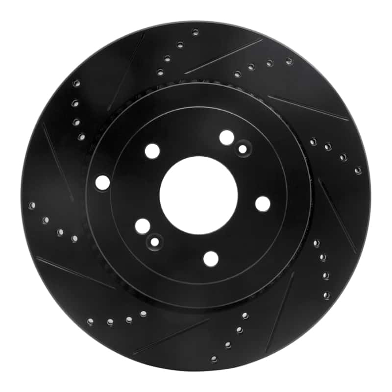 R1 Concepts — R1 10-16 Hyundai Genesis Coupe Rear Left Drilled & Slotted Black Brake Rotor
R1 Brake Rotor Drill - view 1