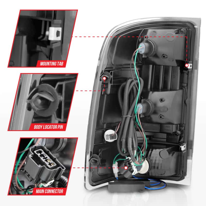ANZO — ANZO 2007-2013 GMC Sierra LED Tail Lights w/ Light Bar Black Housing Smoke Lens - view 8