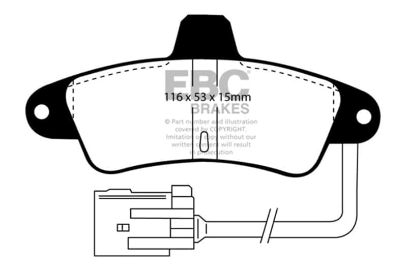EBC — EBC 95-00 Ford Contour 2.0 Ultimax2 Rear Brake Pads
Disc Brake Pad - view 1