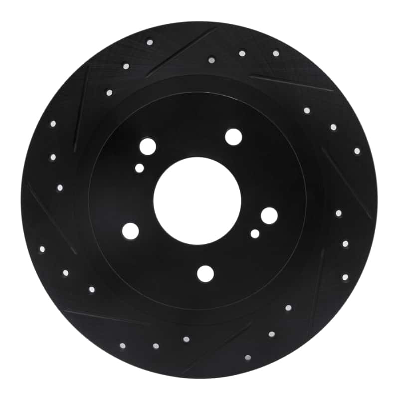 R1 Concepts — R1 1984-1988 Nissan 200SX Rear Left Drilled & Slotted Black Brake Rotor
R1 Brake Rotor Drill - view 1