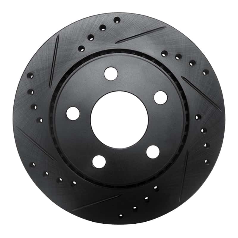 R1 Concepts — R1 85-91 Audi 5000CS Turbo Quattro Rear Left Drilled & Slotted Black Brake Rotor
R1 Brake Rotor Drill - view 1