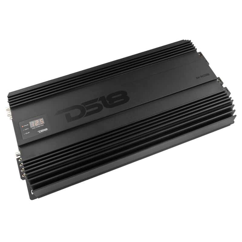 DS18 — DS18 1-Channel Amp 15000 Burst/0.5ohm 8000/1ohm 4800/2ohm 2500/4ohm Watts RMS w/ Voltmeter Black - view 1