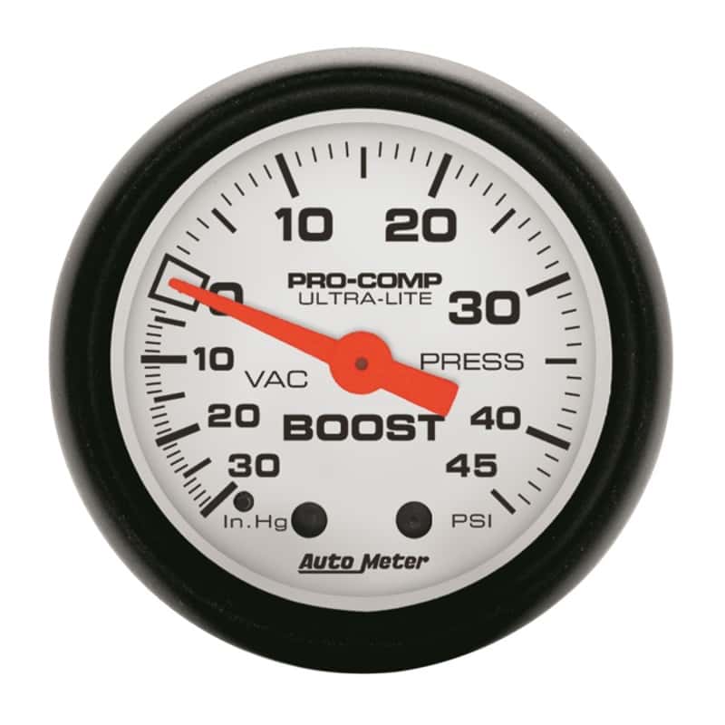 AutoMeter — Autometer Phantom 52mm 30in Hg-Vac/45PSI Mechanical Vacuum/Boost Gauge
2-1/16" BOOST-VAC, 3 - view 1