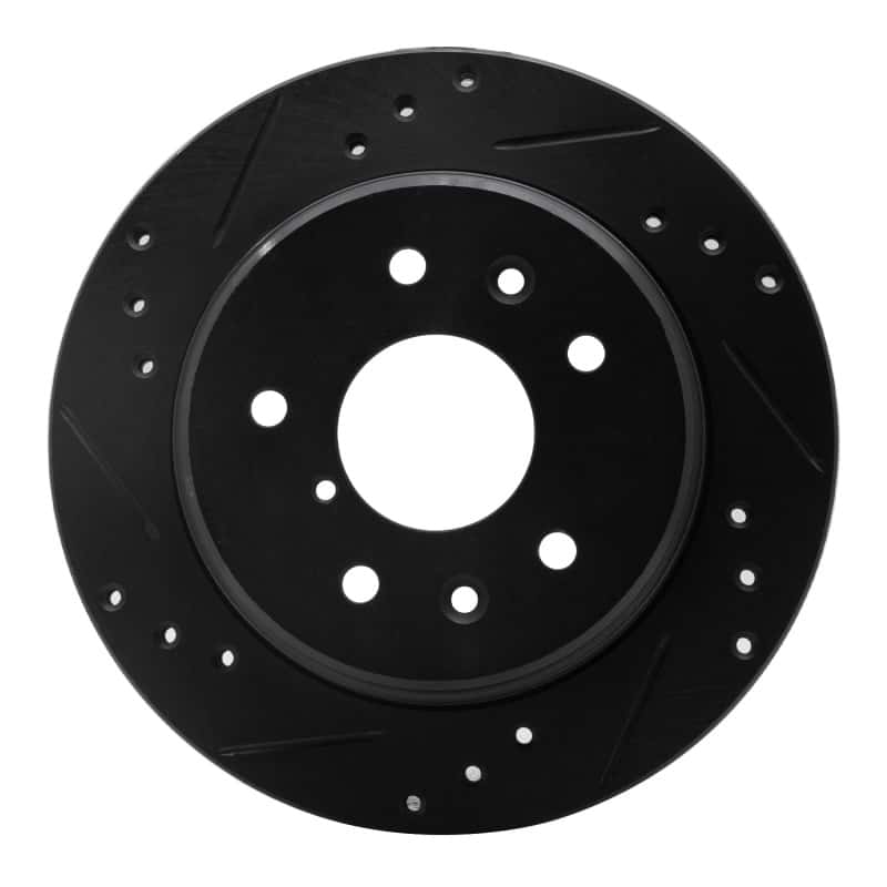 R1 Concepts — R1 86-91 Mazda RX-7 Rear Left Drilled & Slotted Black Brake Rotor
R1 Brake Rotor Drill - view 1